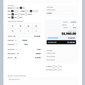 Fencing Estimator Software