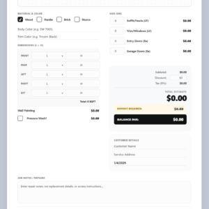 Painting Estimator Software