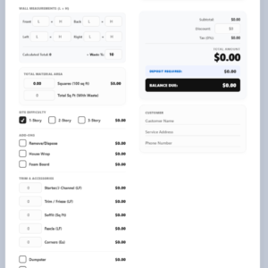 Siding Estimator Software